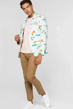 OppoSuits Tropical - Hawaiian - Aloha Blue^Men Deluxe Blazers
