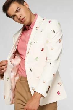 OppoSuits Tropical - Summer Icons - Off White^Men Deluxe Blazers