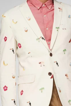 OppoSuits Tropical - Summer Icons - Off White^Men Deluxe Blazers