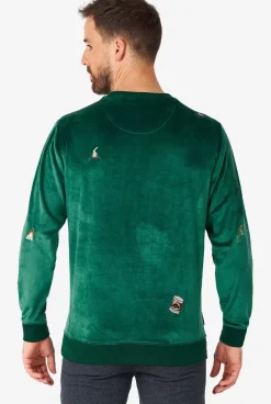 OppoSuits Velvet Green - Xmas Icons^Men Christmas Sweaters