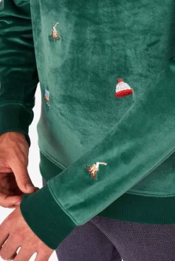 OppoSuits Velvet Green - Xmas Icons^Men Christmas Sweaters