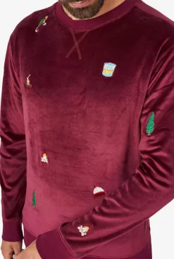 OppoSuits Velvet Red - Xmas Icons^Men Christmas Sweaters