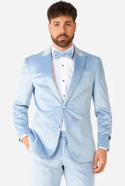 OppoSuits Vintage Blue Velvet^Men Christmas Tuxedos
