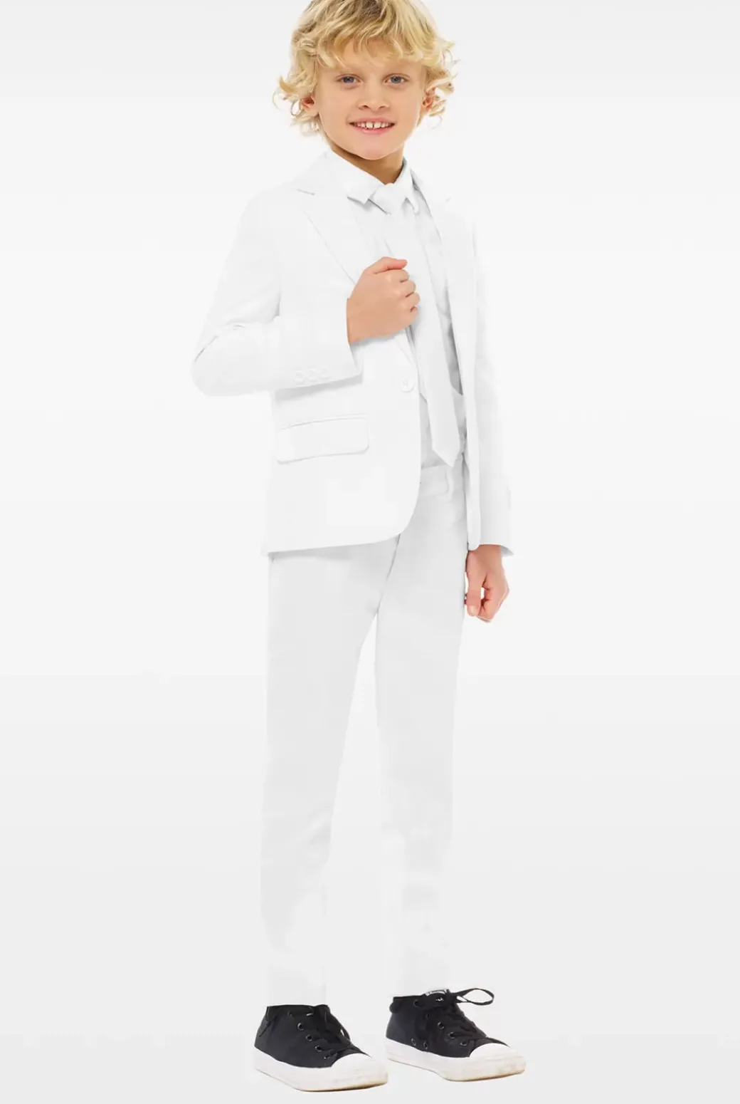 OppoSuits White Knight^Boys Solid Colored Suits