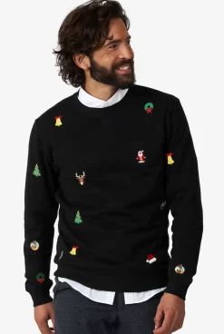 OppoSuits X-Mas Icons - Black^Men Christmas Sweaters