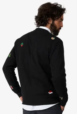 OppoSuits X-Mas Icons - Black^Men Christmas Sweaters