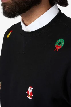 OppoSuits X-Mas Icons - Black^Men Christmas Sweaters