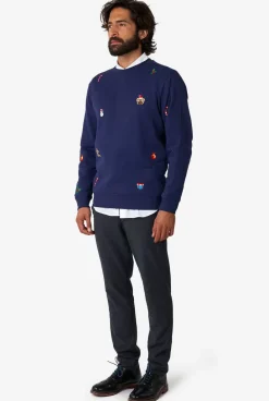 OppoSuits X-Mas Icons - Navy^Men Christmas Sweaters