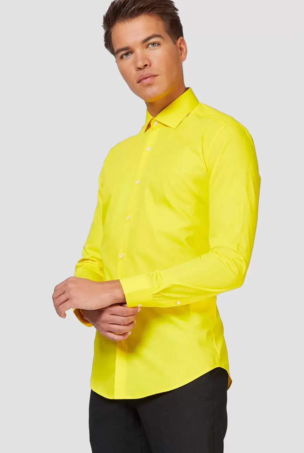 OppoSuits Yellow Fellow^Men Solid Colored Shirts