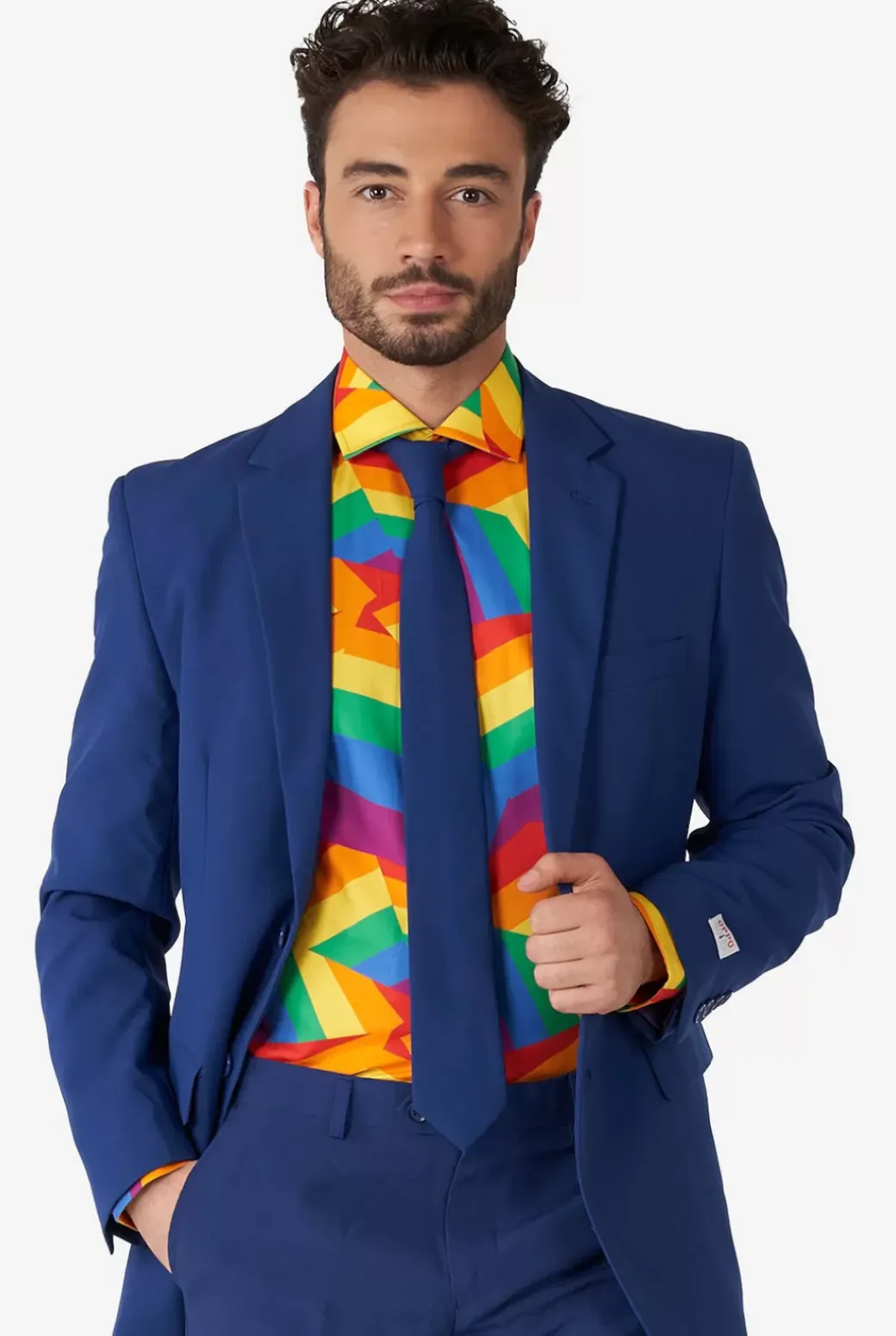 OppoSuits Zig Zag Rainbow^Men Casual Shirts