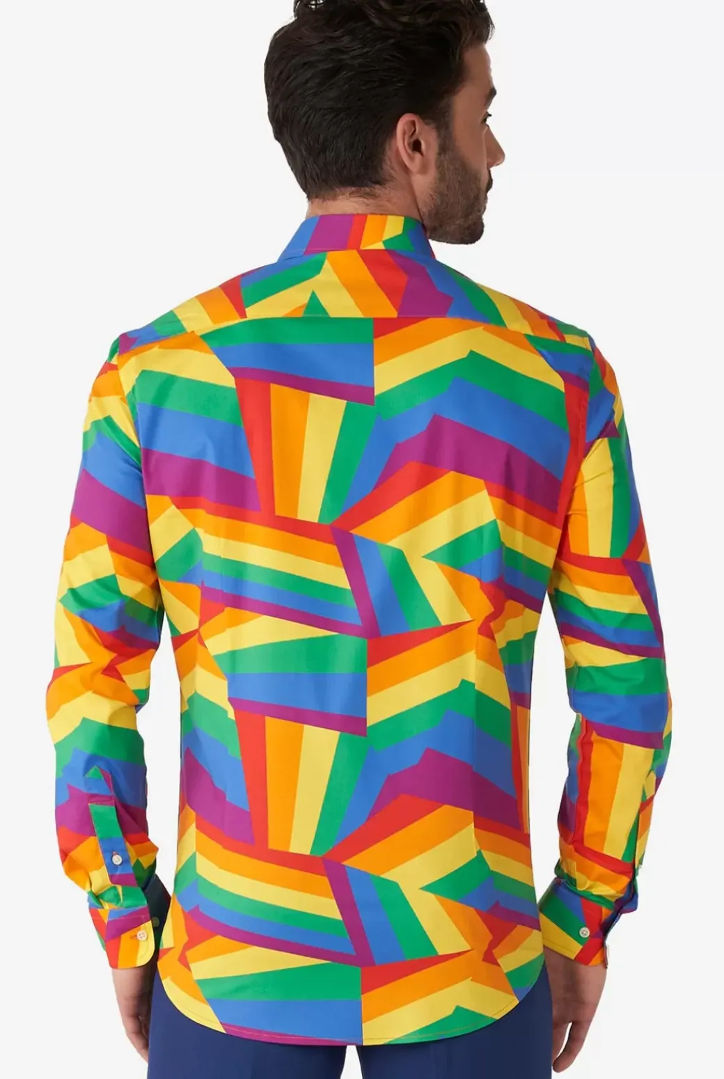 OppoSuits Zig Zag Rainbow^Men Casual Shirts